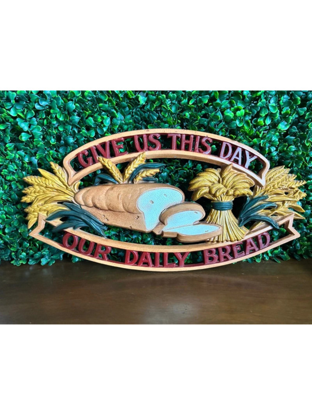 Vintage Sexton Cast Metal Daily Bread Wall Plaque Christian Kitchen Decor